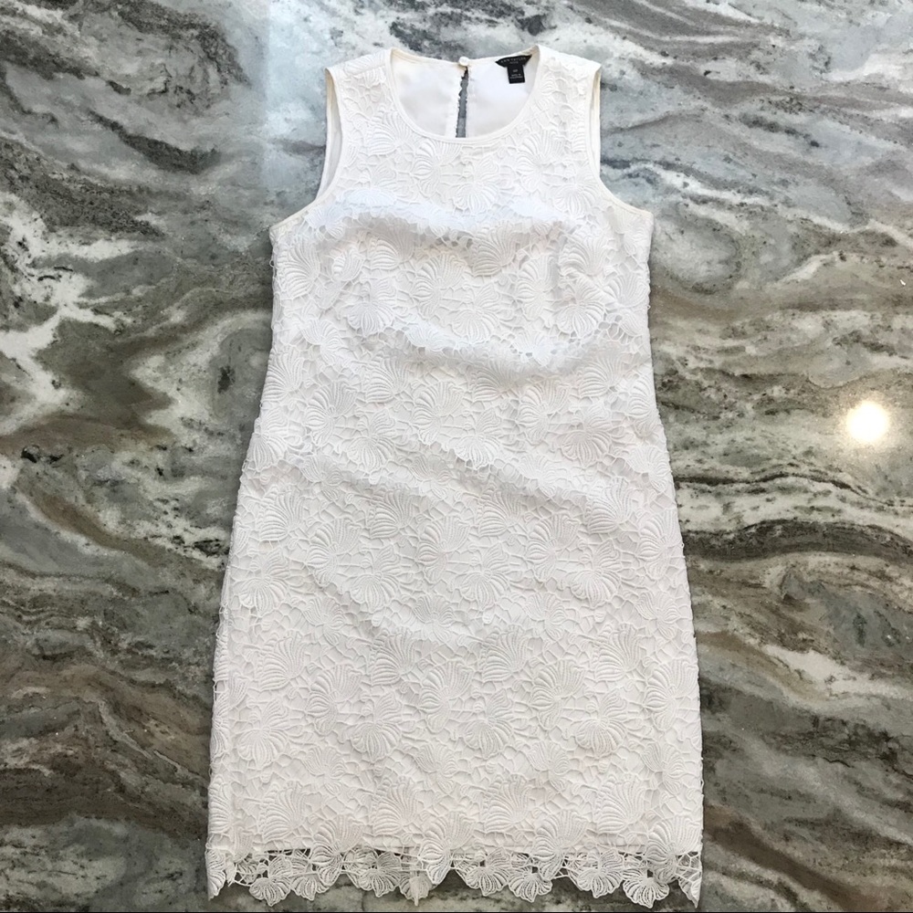Ann Taylor White lace keyhole sundress graduation